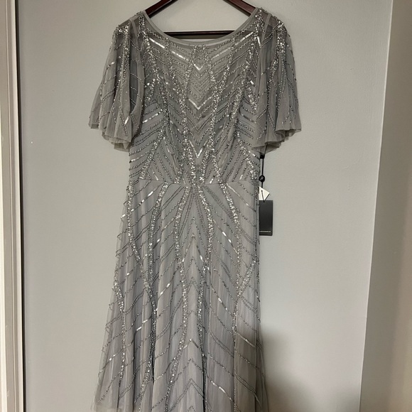 NWT Adrianna Papell size 4 beaded dress midi dress - Picture 2 of 5